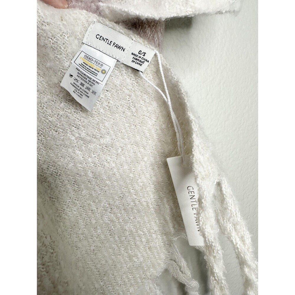 Gentle Fawn Scarf Womens One Size Cream Pink Colorblock Plaid Fringe Soft Cozy - Picture 4 of 6